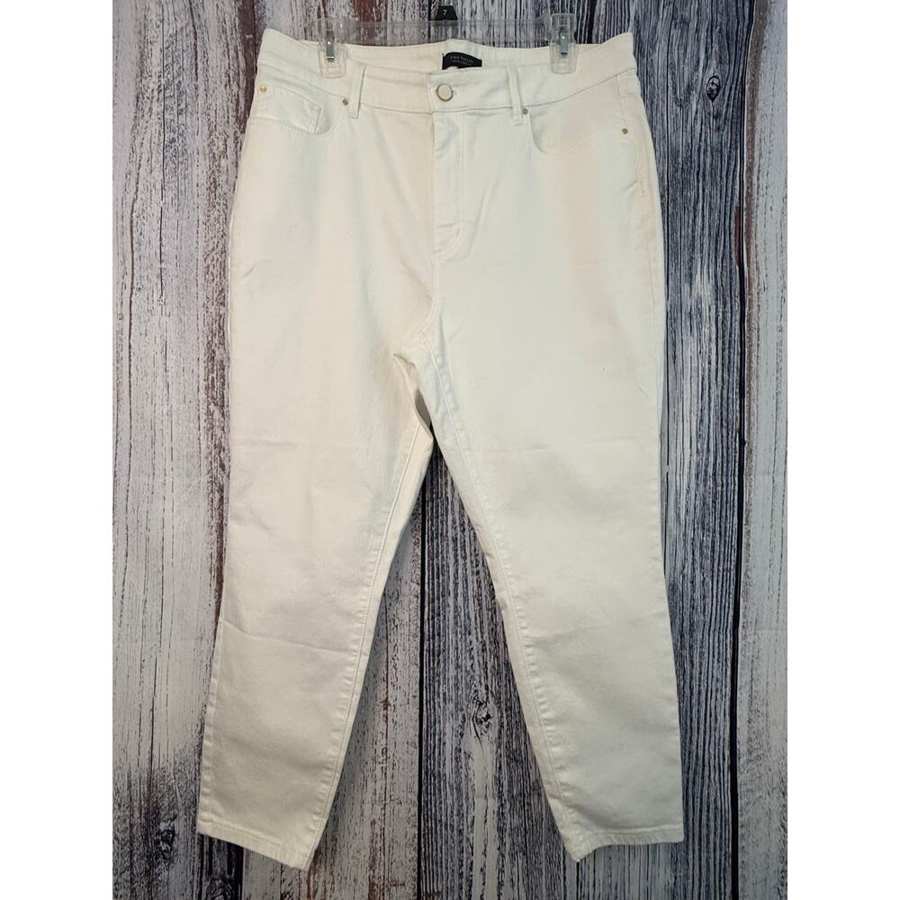 Ann Taylor White Petite-Curvy Fit Jeans 16P